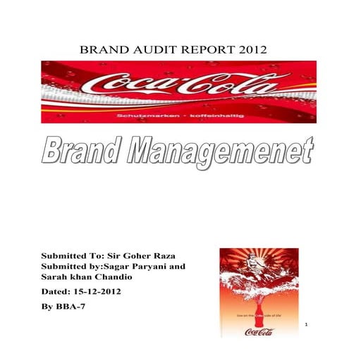Coca cola brand audit