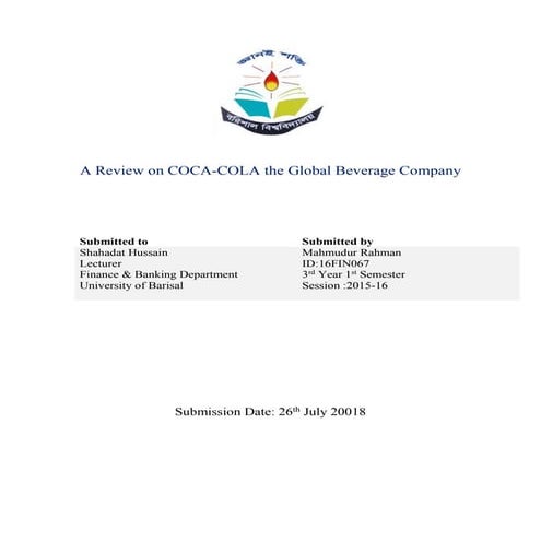  review Coca cola company