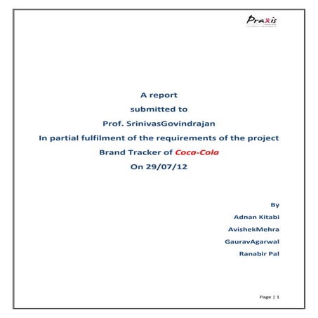 Brand Tracker of Coca-Cola