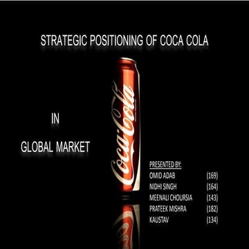 Coca cola marketing Strategies in India