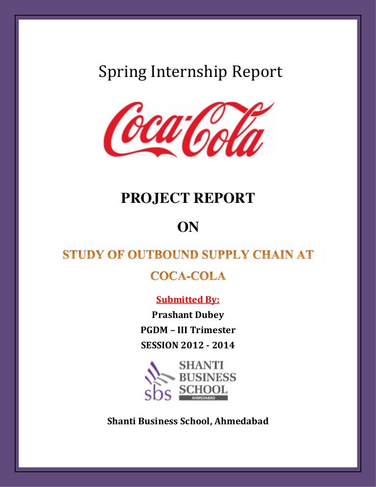 Coca-Cola Summer Internship Report