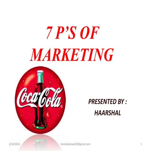 7 P's of marketing (Coca cola)