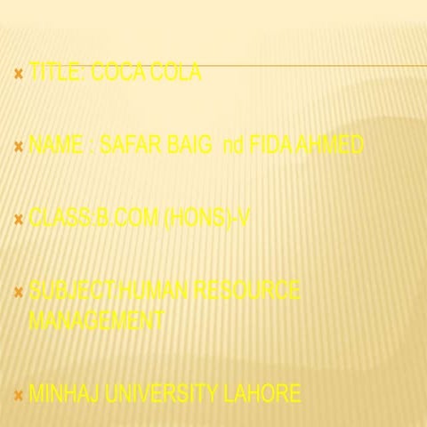 Coca cola presentation
