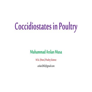 Coccidiostates in poultry