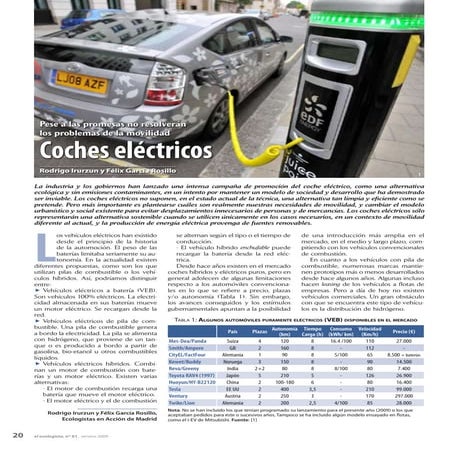 Coches electricos (Rodrigo Irurzun y Félix García Rosillo). Lecturas recomned...