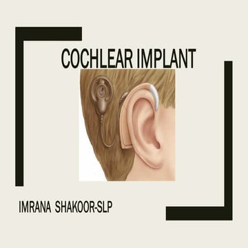 Cochlear Implant for deaf and hard of hearing | PDF