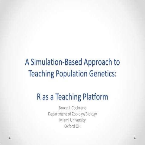 Teaching Population Genetics with R