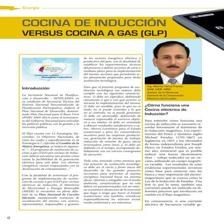 Cocina de Inducción versus Cocina a Gas (GLP)