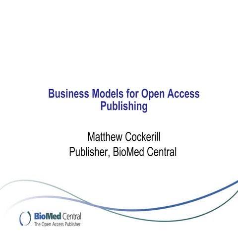 Berlin 6 Open Access Conference: Matthew Cockerill