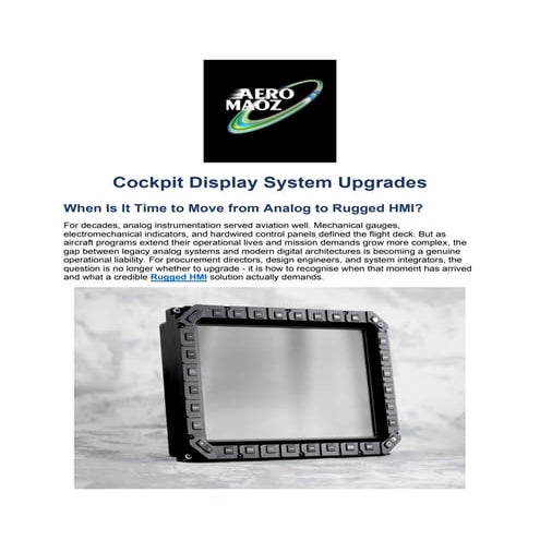 Cockpit Display System Upgrades Avoid. pdf | PDF