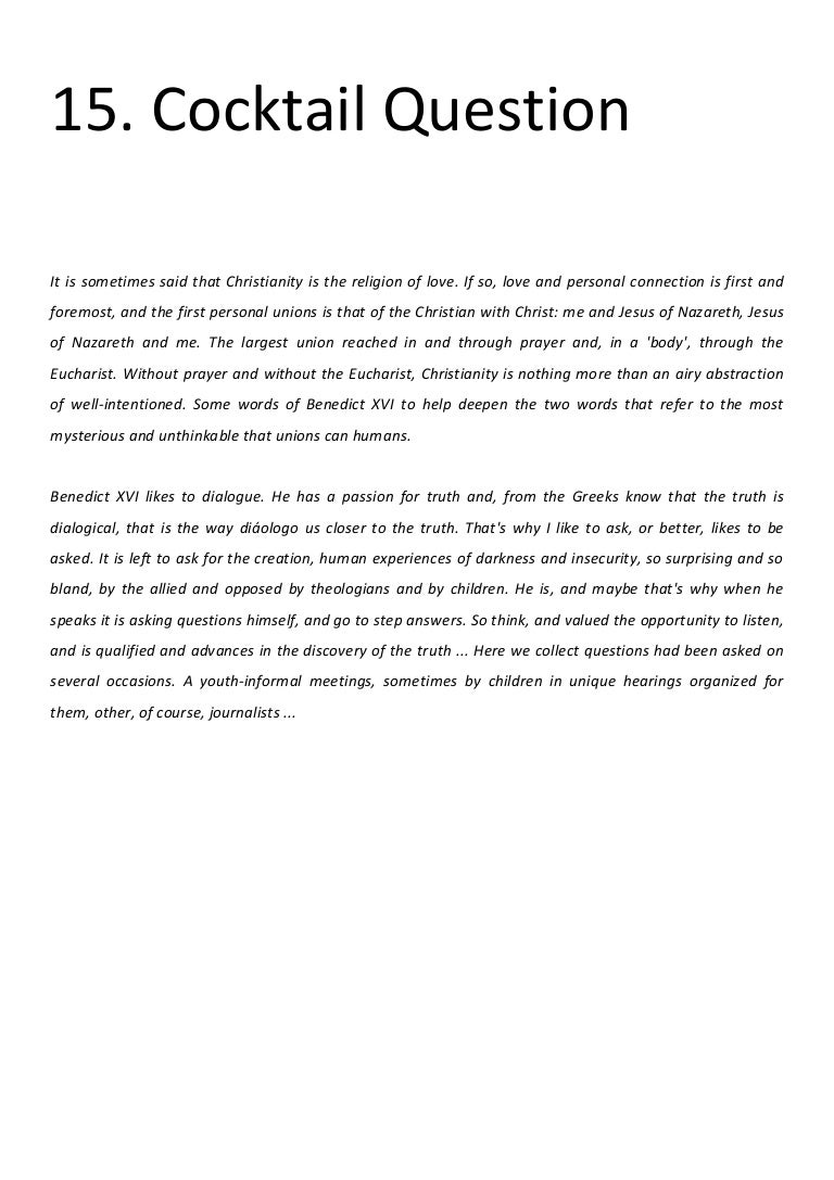 Cocktail of questions