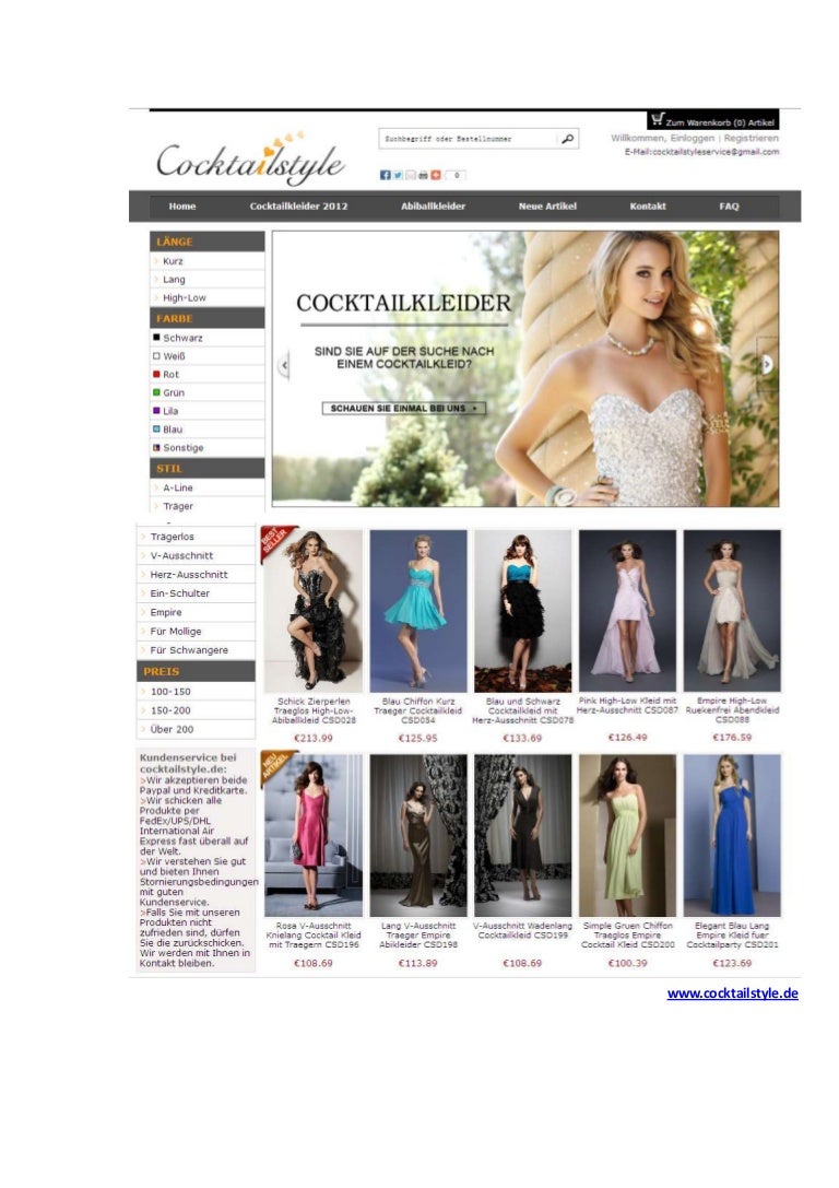 Cocktailkleider Online Website