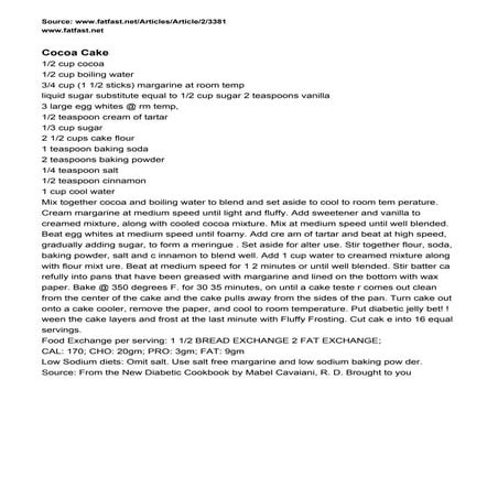 Cocoa cake | PDF