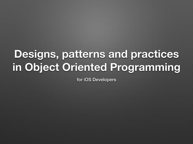 Cocoa Heads Tricity - Design Patterns
