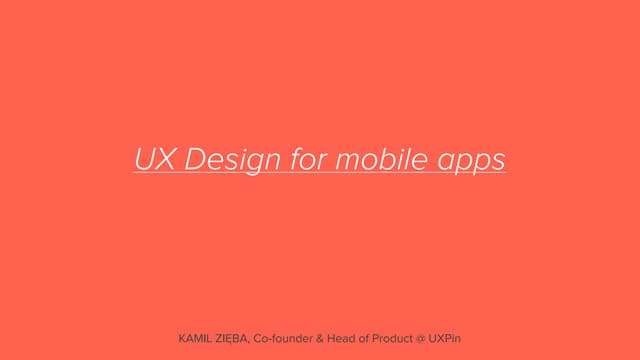 UX Design for Mobile Apps