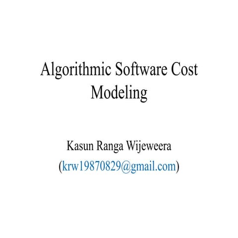 Algorithmic Software Cost Modeling | PPTX | Web Development | Internet