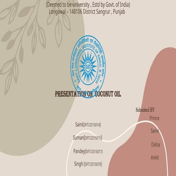Coconut Oil Biodiesel | PPT