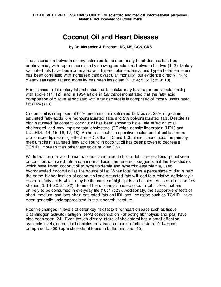 Coconut Oil and Heart Disease
