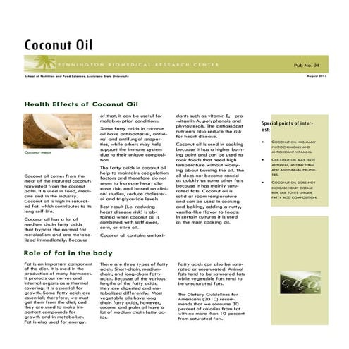 Coconut oil handout