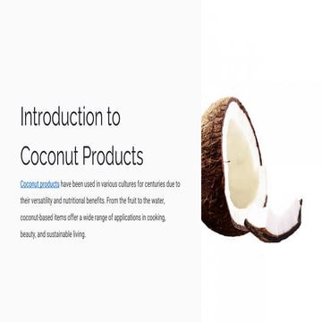 Introduction to coconut products- All you need to know | PPT