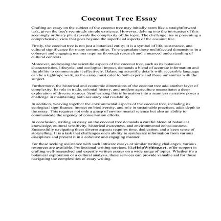 Coconut Tree Essay. 10 Lines on Coconut tree in English/Essay on Coconuts/Coc...