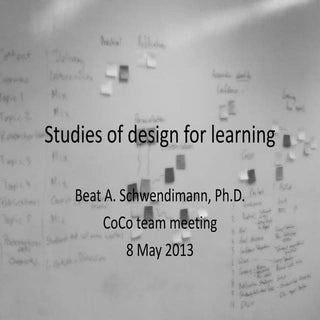 Empirical studies of design for lea...