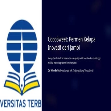 CocoSweet: Inovasi Permen Kelapa Berkelanjutan dari Limbah Air Kelapa ...
