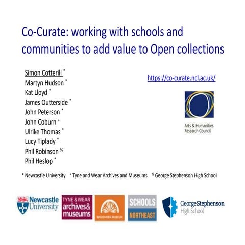 Co-Curate: working with schools and communities to add value to Open collections