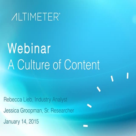 Culture of Content Webinar