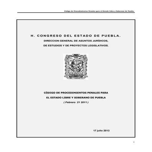 Cod. Proc.Penales Pue.