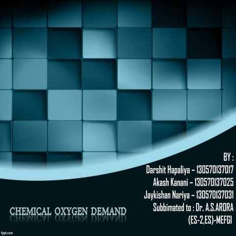 chemical oxygen demand - akash 