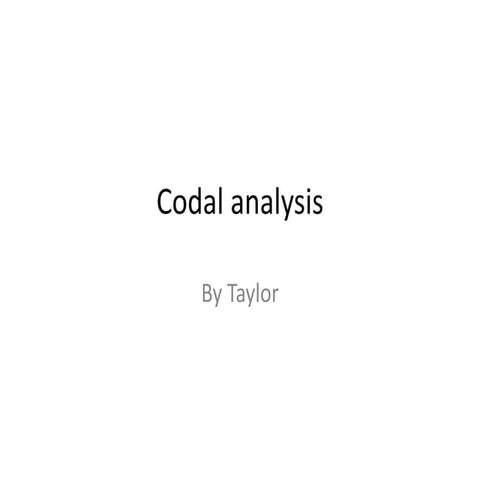 Codal Analysis 