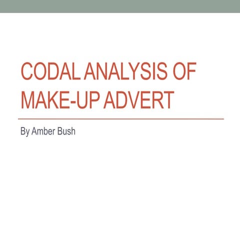 Codal analysis of make up advert 