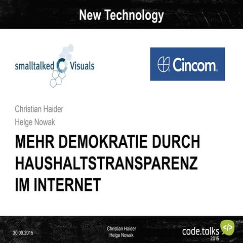  Christian Haider & Helge Nowak - Mehr Demokratie durch Haushaltstransparenz ...