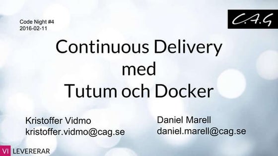 Continuous Delivery med Tutum och Docker