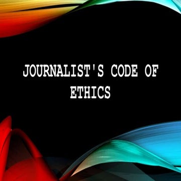 Journalist Code Of Ethics | DOC