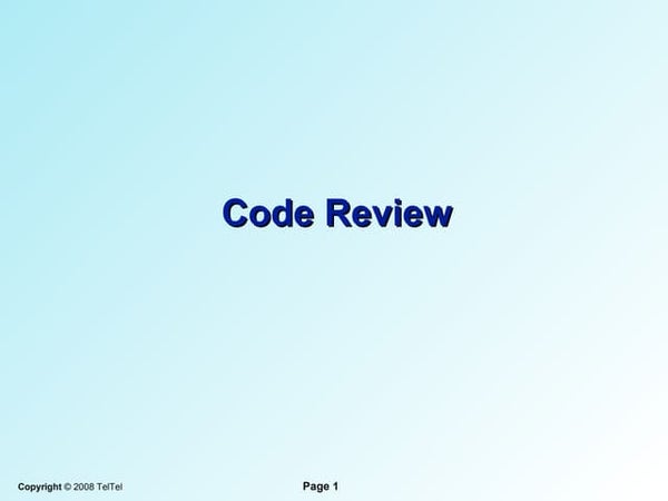 Code review guidelines
