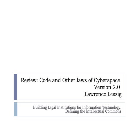Building Legal Institutions for Information Technology