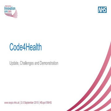 Code4Health, pop up uni, 2pm, 2 september 2015