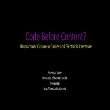 Code before Content (elo slides)