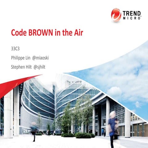 33C3: Code BROWN in the Air