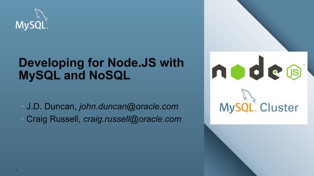 Developing for Node.JS with MySQL and NoSQL