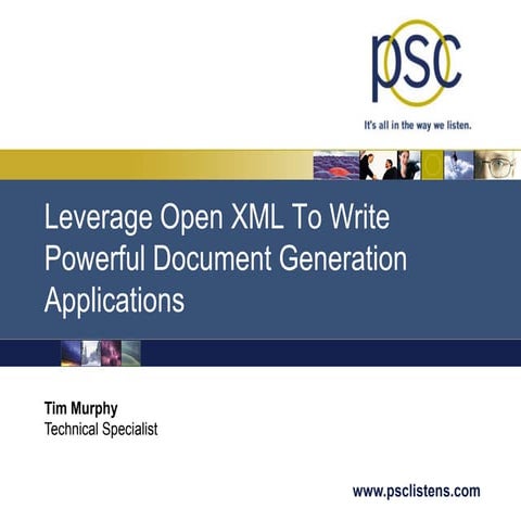 Chicago Code Camp Leverage OOXML for Powerful Document Generation 