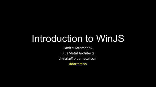 WinJS at NYC Code Camp 2012