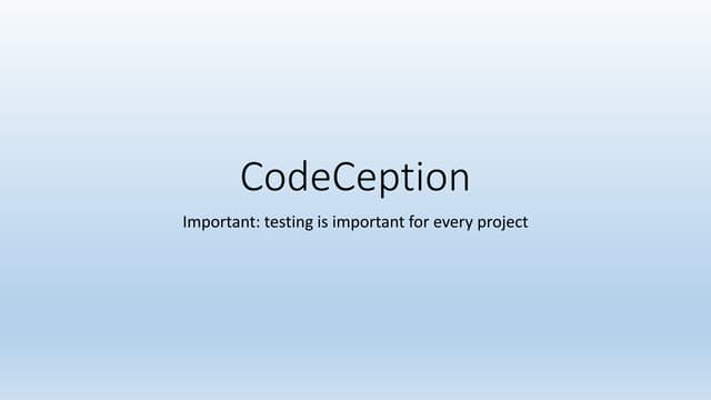Code ceptioninstallation