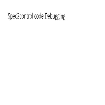 Spec2control Code Debugging and Control Narrative Analysis for ...