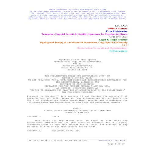 Implementing Rules and Regulations of Republic Act no. 9266 | PPTX