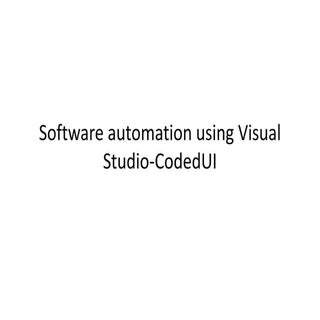 Coded UI: Hand Coding based on Page...
