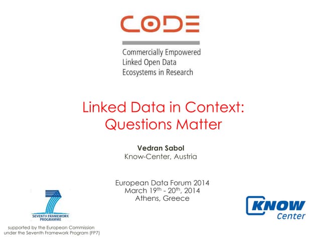 EDF2014: Vedran Sabol, Head of the Knowledge Visualisation Area, Know-Center,...