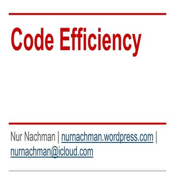 Code Efficiency (Nur Nachman)